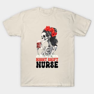 Night Shift Nurse Skeleton T-Shirt